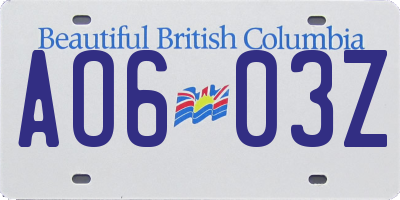 BC license plate AO603Z