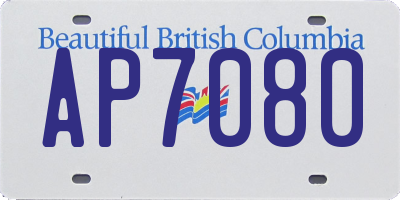 BC license plate AP7080