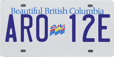 BC license plate AR012E