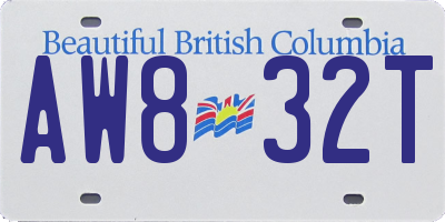 BC license plate AW832T
