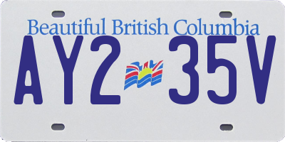 BC license plate AY235V