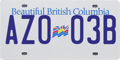 BC license plate AZ003B