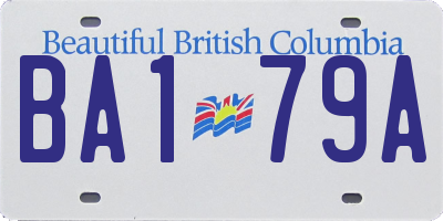 BC license plate BA179A