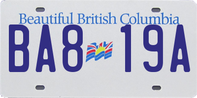 BC license plate BA819A