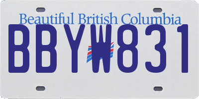 BC license plate BBYW831