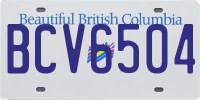 BC license plate BCV6504