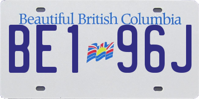 BC license plate BE196J