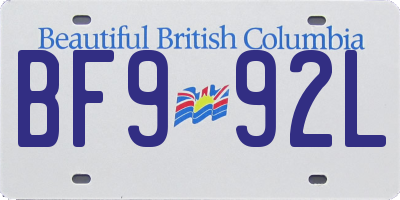 BC license plate BF992L