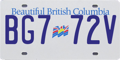 BC license plate BG772V
