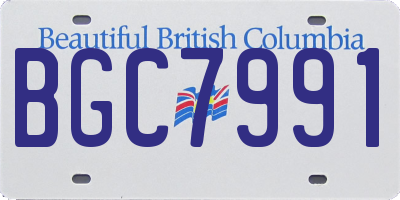 BC license plate BGC7991