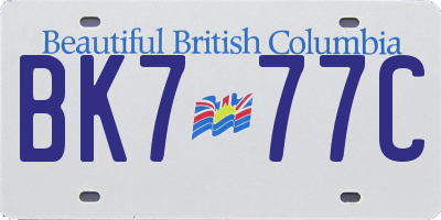BC license plate BK777C