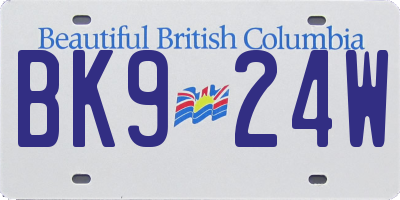 BC license plate BK924W