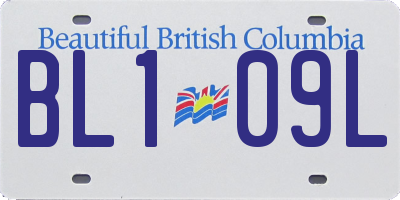 BC license plate BL109L