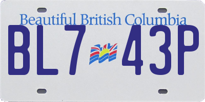 BC license plate BL743P