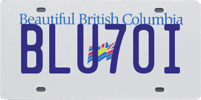 BC license plate BLU70I