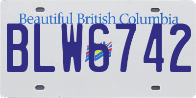 BC license plate BLW6742