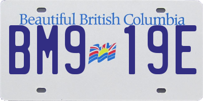 BC license plate BM919E