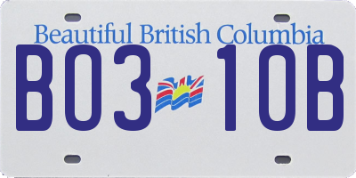 BC license plate BO310B