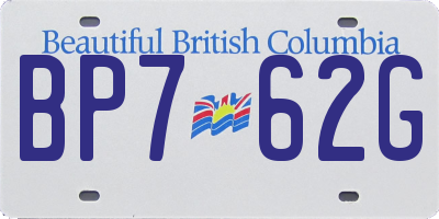 BC license plate BP762G