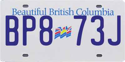 BC license plate BP873J