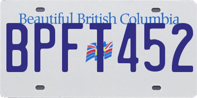 BC license plate BPFT452