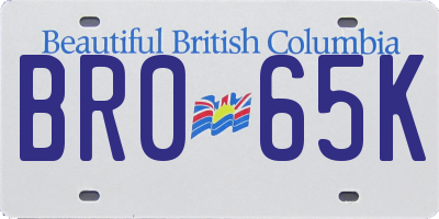 BC license plate BR065K