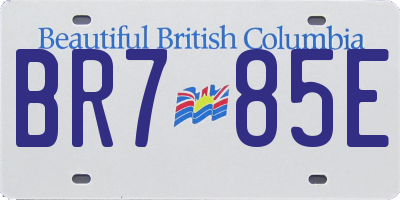 BC license plate BR785E