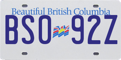 BC license plate BS092Z