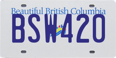 BC license plate BSW420