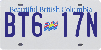 BC license plate BT617N