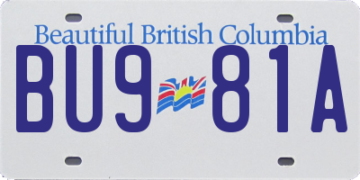 BC license plate BU981A