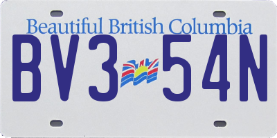 BC license plate BV354N