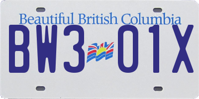 BC license plate BW301X