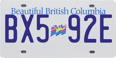 BC license plate BX592E