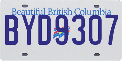 BC license plate BYD9307