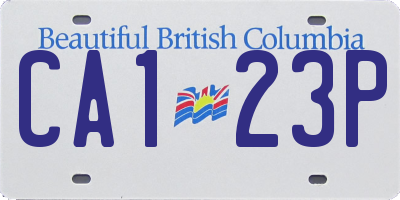 BC license plate CA123P