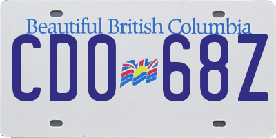 BC license plate CD068Z