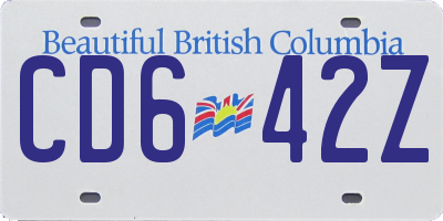 BC license plate CD642Z