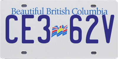 BC license plate CE362V