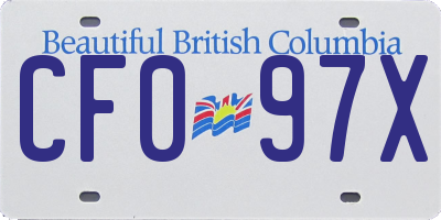 BC license plate CF097X