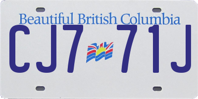 BC license plate CJ771J