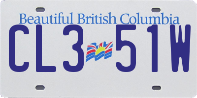 BC license plate CL351W