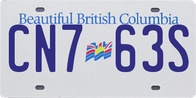 BC license plate CN763S
