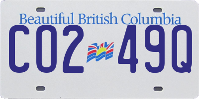 BC license plate CO249Q