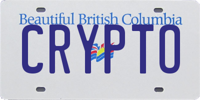 BC license plate CRYPTO