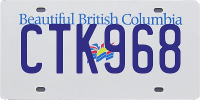 BC license plate CTK968