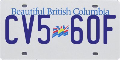 BC license plate CV560F