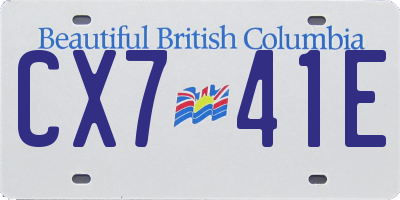 BC license plate CX741E