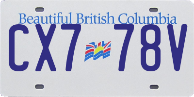 BC license plate CX778V