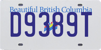 BC license plate D9389T